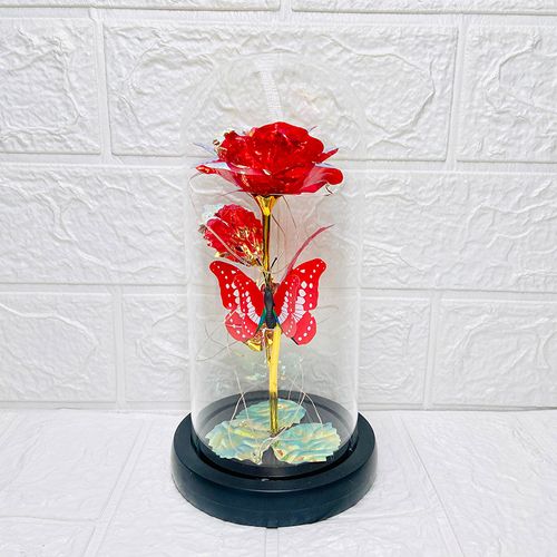 Eternal Blue Rose & Butterfly LED Glass Dome – Forever Gift for Her 🦋🌹