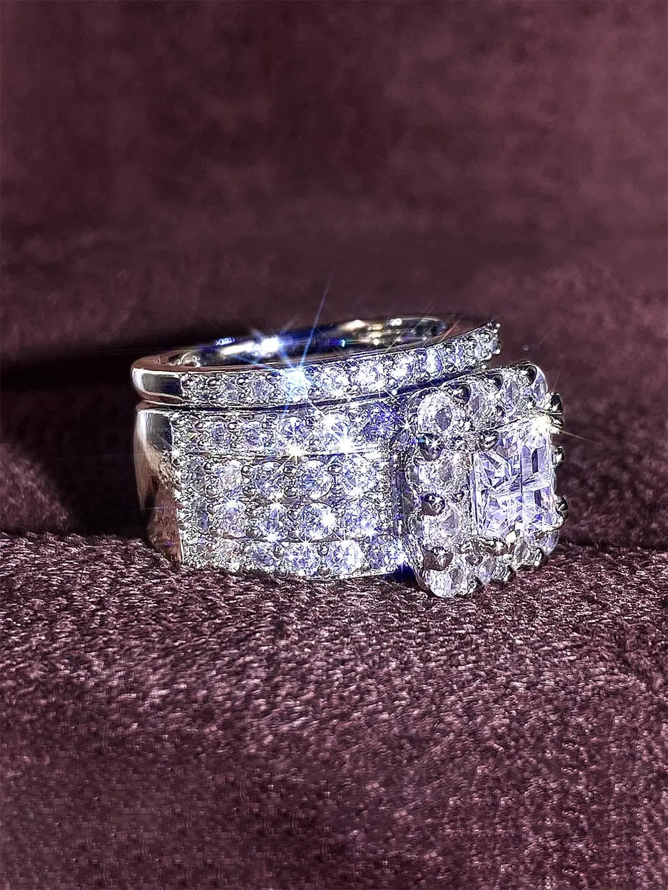 F940 Princess Cut Diamond Engagement Ring White Gold Women's Natural G Color Diamond