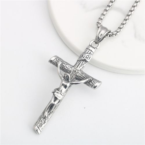 Crown of Faith Silver-Tone Crucifix Necklace