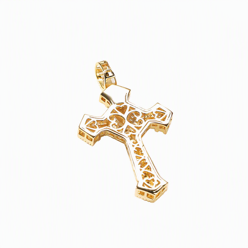 Luxury Iced Out Baguette Cross Pendant - Premium Gold & Silver Hip Hop Necklace