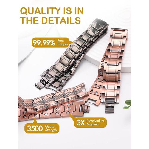 TitanForce Pure Copper Triple Magnet Men's Bracelet 💪🟤