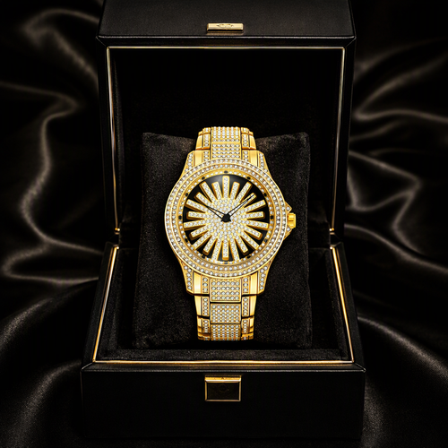 Empire Solis - Executive Fully Iced Out Gold Watch
