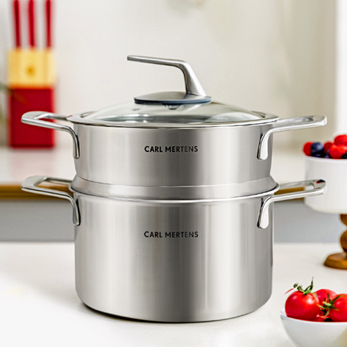 三头鹰 纯钛无涂层双层汤蒸锅24cm MTiS24-1