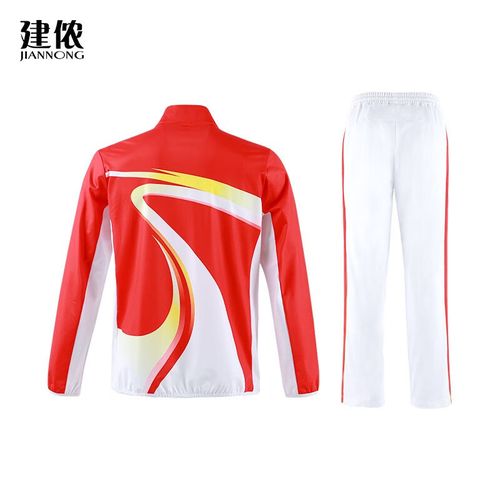 建侬春秋男女款柔软透气舒适团队运动印花套装F5199