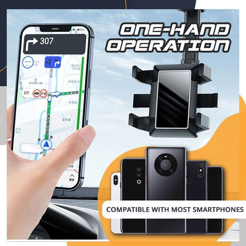 Rotatable and retractable car phone holder