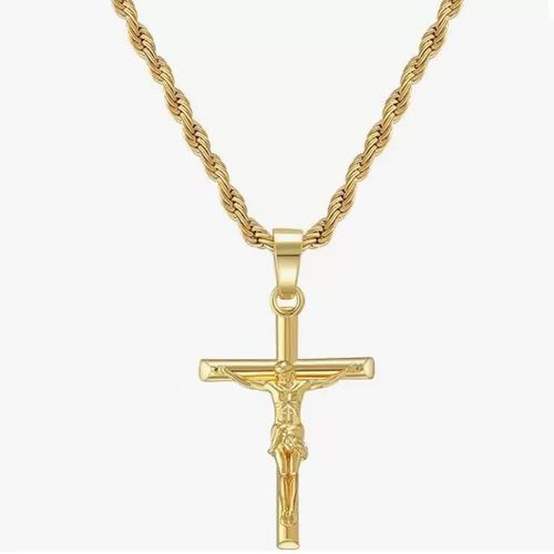 Gold-Plated Cross Pendant Necklace for Men - Tarnish-Resistant, Minimalist & Premium Design | Stylish Daily Accessory