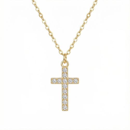 Minimalist Zircon Cross Pendant Necklace for Women | Dainty Ins Style Versatile Jewelry