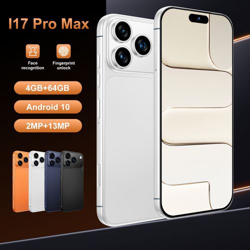 I17 Pro Max Android Smartphone, 4GB+64GB or 3GB+16GB, Global Version with 6.9-Inch Large Screen, Available in Black White Gray Gold Orange, Free Phone Case + Charger Included