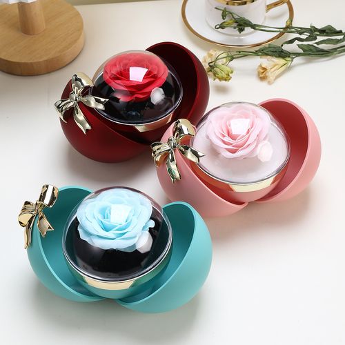 Magnetic Jewelry Box with Spherical Bowknot - Valentine's Day Proposal Ring Box