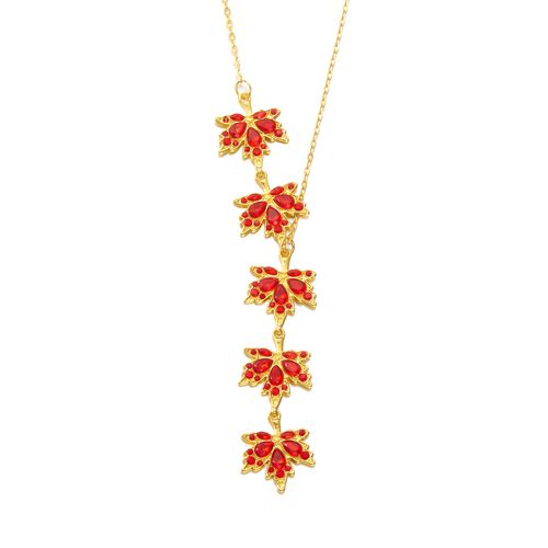 Red Maple Leaf Necklace for Women - Dainty Unique Design with Luxury Vibe