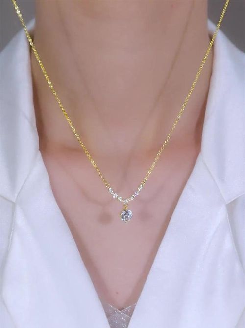 Women's Sparkling Full-Crystal Statement Necklace - Elegant Versatile Collarbone Accessory