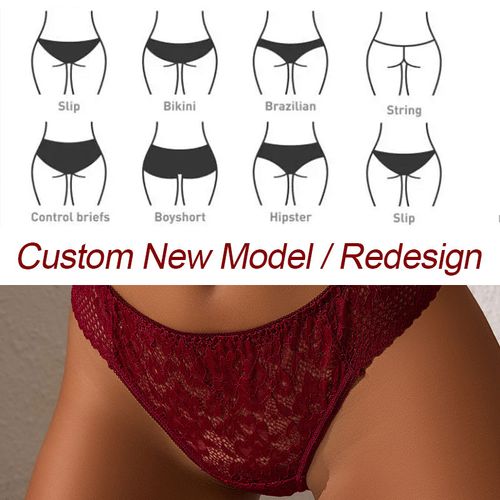 Sexy Women's Lace Panties - Red Sheer Mesh Bikini Briefs, High-Waist, Size M