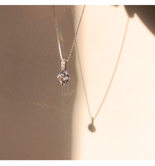 Women's Dainty Minimalist Zircon Pendant Necklace - Sparkly Cold Aesthetic, Unique Dainty Collarbone Chain