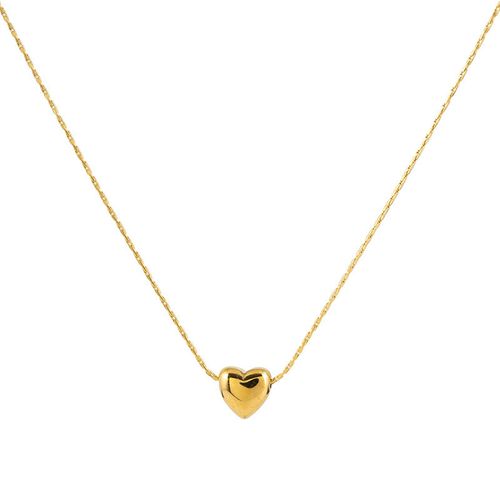 18K Gold Plated Titanium Steel Heart Pendant Necklace - Dainty Minimalist Collar Chain for Women | Trendy Light Luxury Versatile Jewelry