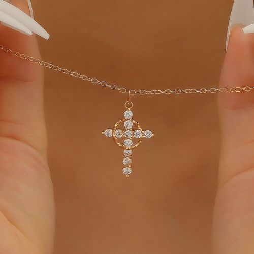 Rotatable Crown Cross Necklace | Dainty Heart Pendant - Trendy Fashion Jewelry