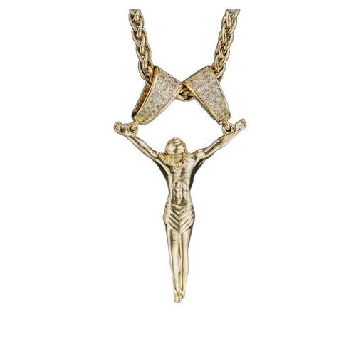 European & American Cross-Border Religious Statement Clavicle Chain with Zircons