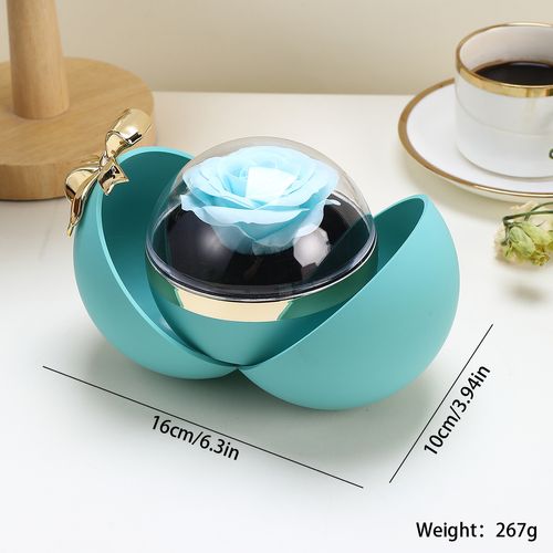 Magnetic Jewelry Box with Spherical Bowknot - Valentine's Day Proposal Ring Box