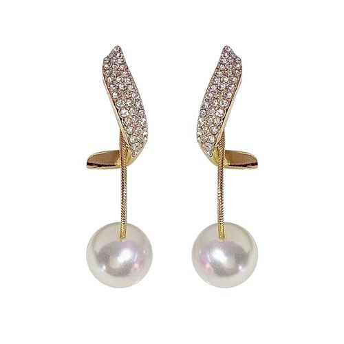 New Trendy Crystal & Pearl Earrings for Women - Minimalist French-Style Drop Earrings, Versatile Elegance
