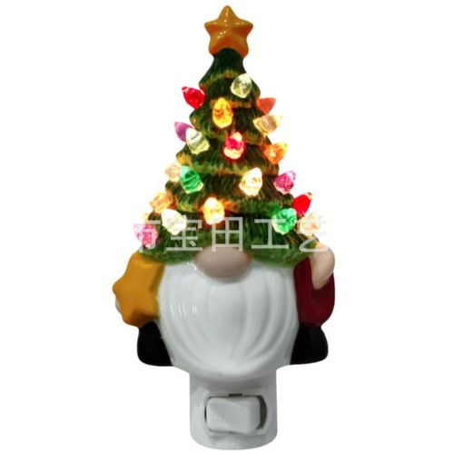 UL Certified US Plug Resin Christmas Tree Wall Lamp - Night Light for Bedroom Living Room Study | Festive Holiday Decoration