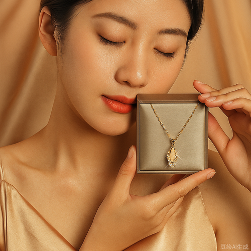 Cat's Eye Wheat Ear Gold Necklace – Timeless Shine with Nature's Charm