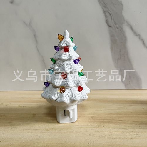 UL Certified US Plug Resin Christmas Tree Wall Lamp - Night Light for Bedroom Living Room Study | Festive Holiday Decoration