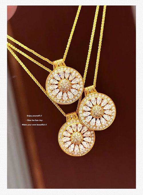 Sparkle! Traditional Compass Necklace - New Chinese Style Retro Lemon Slice Pendant Hollow & Elegant