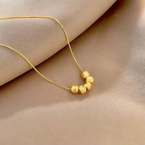 Elegant Dainty Bead Pendant Necklace for Women - Minimalist Luxe Design, Unique Collarbone Chain
