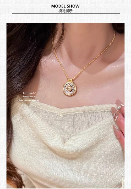 Sparkle! Traditional Compass Necklace - New Chinese Style Retro Lemon Slice Pendant Hollow & Elegant