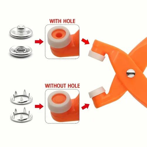 New Model Snap Button Kit With Hand Pressure Pliers 100pcs Snaps , Metal Snaps For Sewing, Sewing Snaps For DIY Crafts Clothes Hats