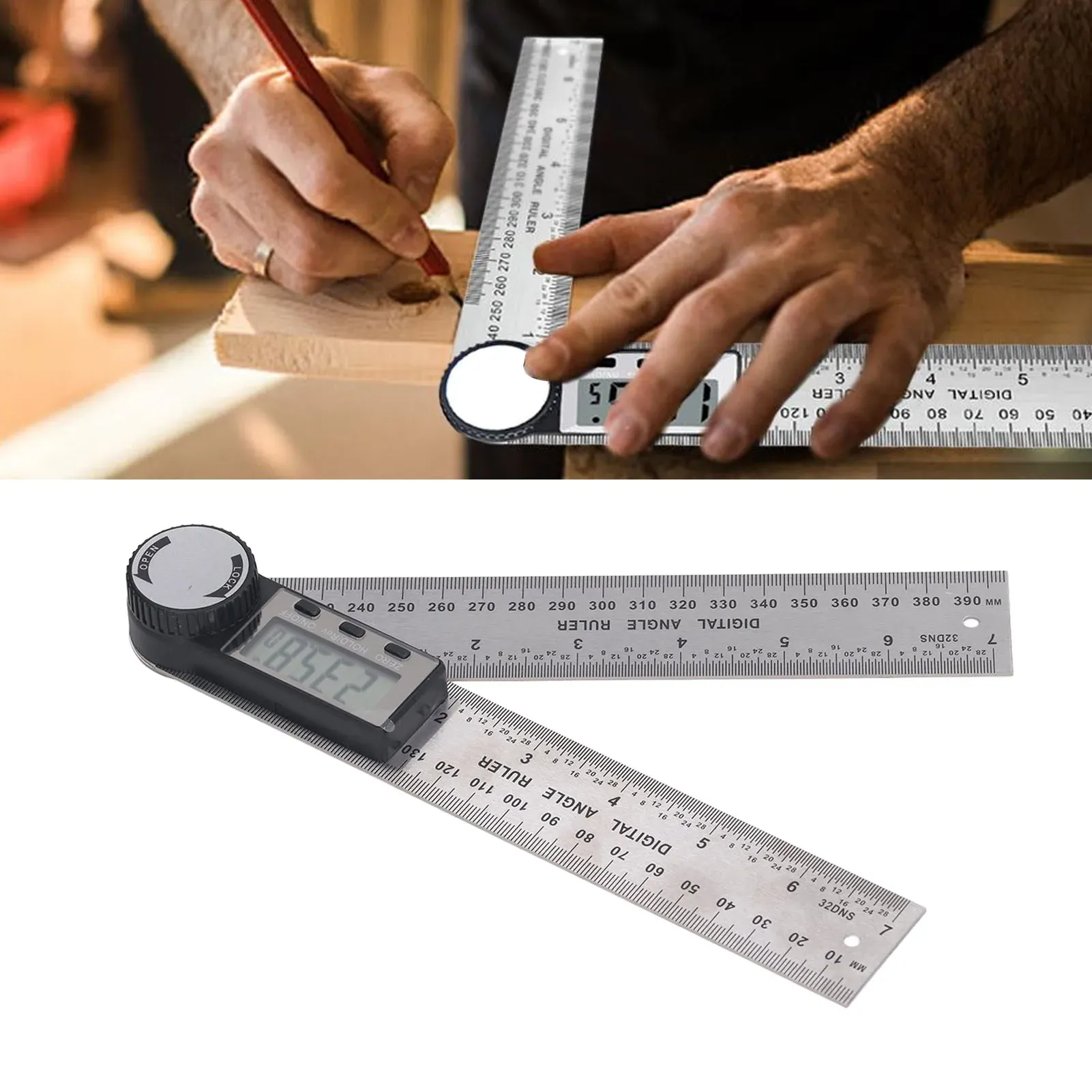 1 PC 2 in 1 Digital Angle Detector Scale Suitable for Woodworking Measurement Tools High Accuracy Mutifunction Tools