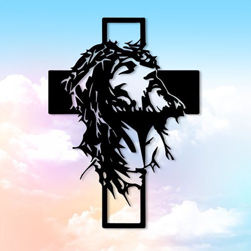 🎄✝️Metal Jesus and Cross Wall Art: Christian Home Decor