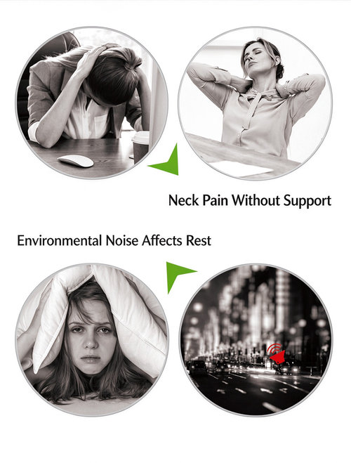 Black Friday Sale - Hot selling Bluetooth Music U-shaped Neck Pillow with Memory Cotton Noise Reduction Pillow
