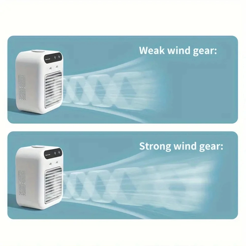 Rechargeable mini air conditioning fan with touch control+spray