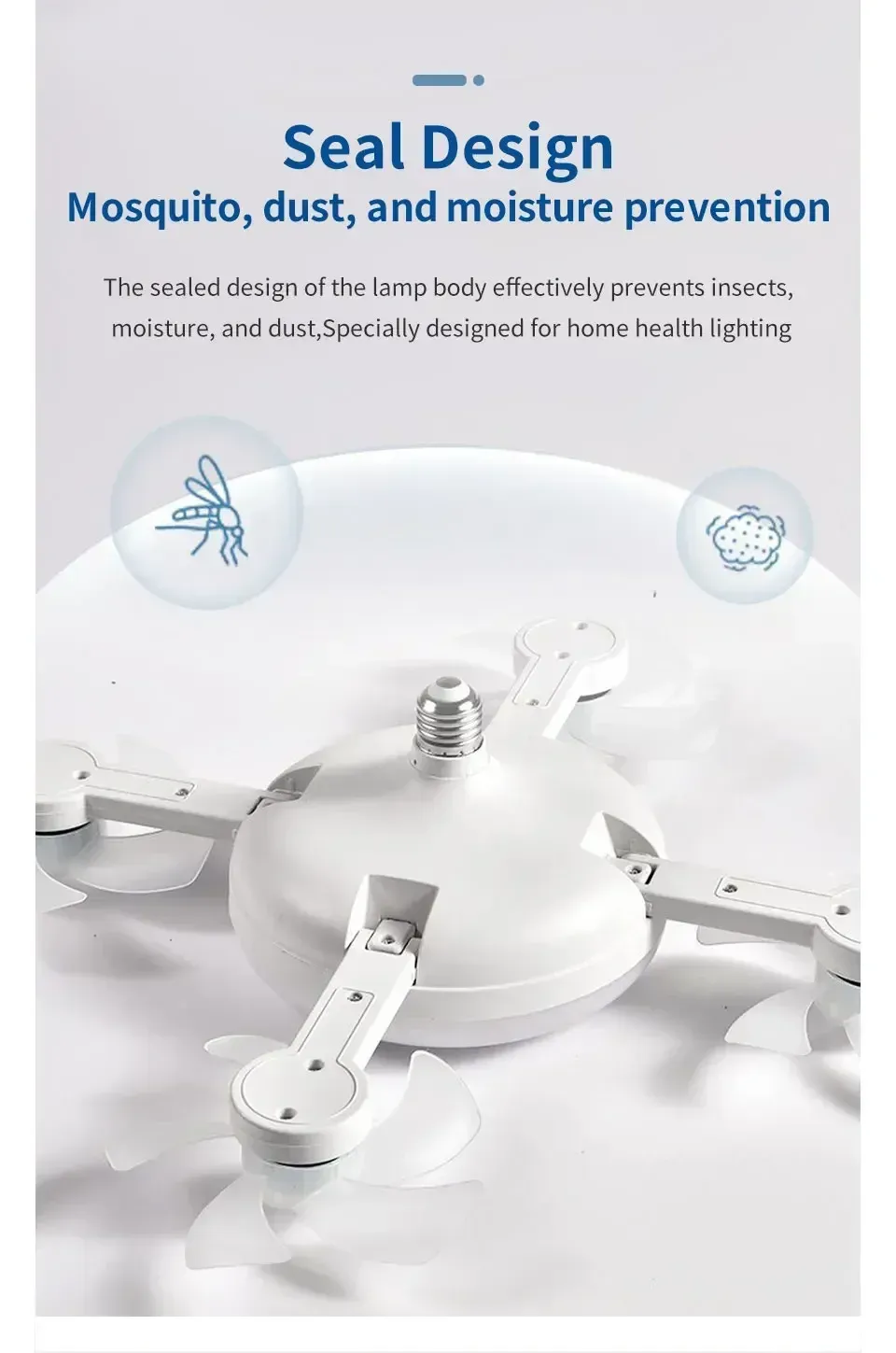 2-in-1 60W Drone-Style Remote-Controlled Ceiling Fan Light