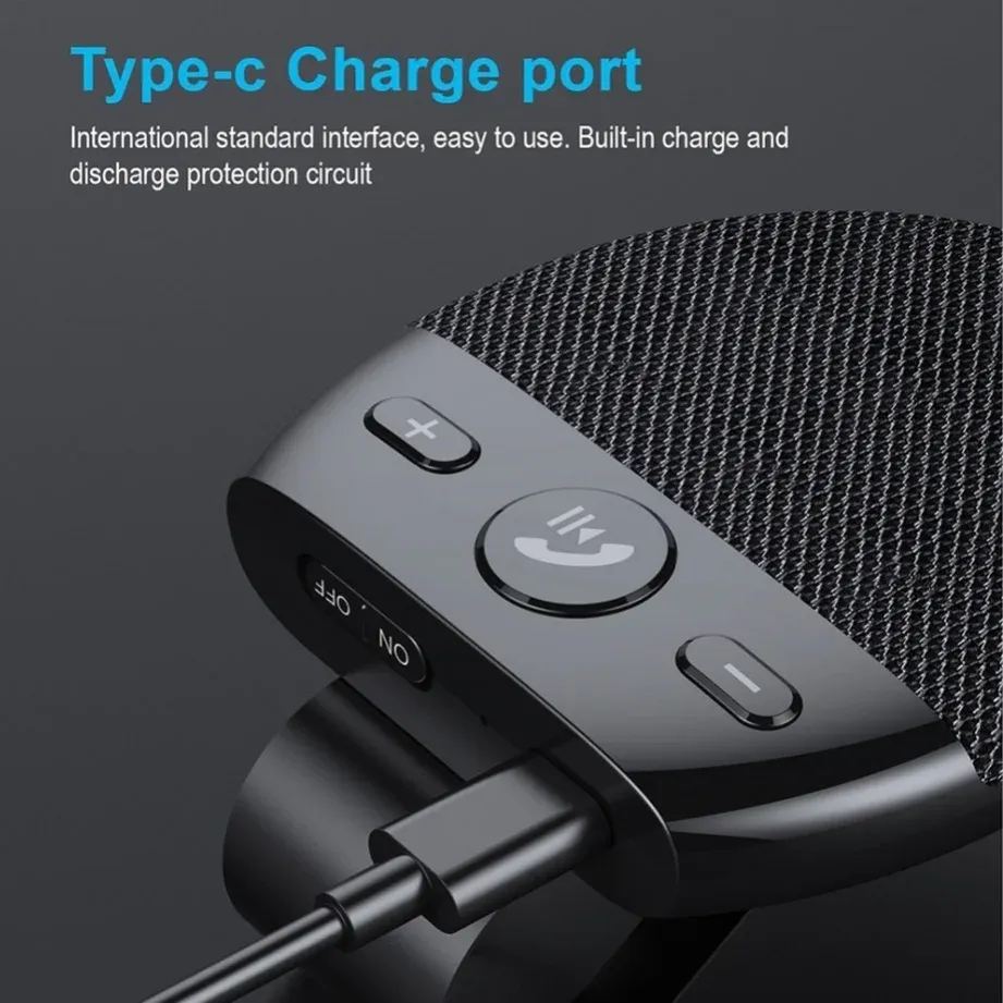 In-Car Bluetooth Speaker – Hands-Free Car Bluetooth Phone System with Voice Prompts – Wireless Bluetooth Hands-Free Speaker Kit for Vehicles