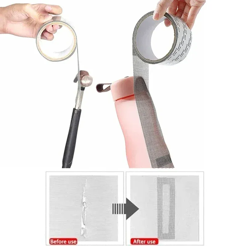 3PCS Adhesive Mosquito Net Repair Tape Adhesive Mesh Screen Tape Window Door Waterproof Mosquito Net Patch Fix Mesh Netting Broken