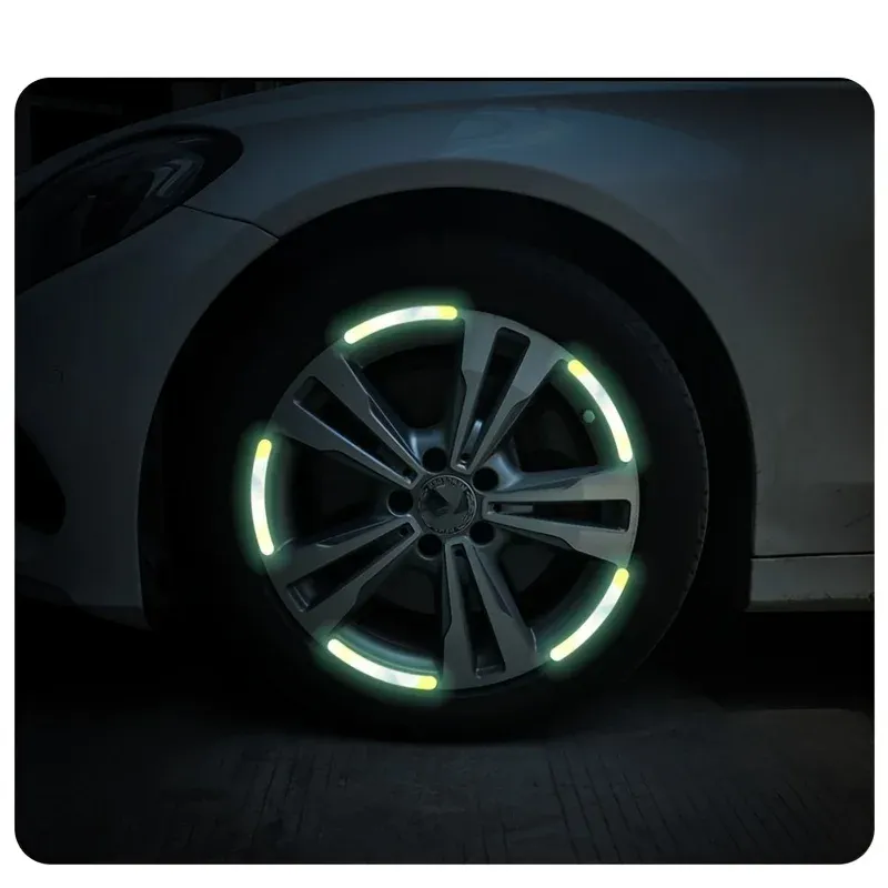 20PCS Car-Wheel Reflective-Stickers Night Fluorescent Tire Warning-Stickers Paste Creative Personality Decorative Car Stickers