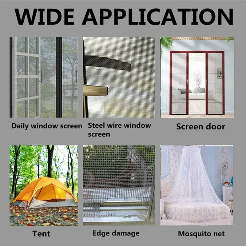 3PCS Adhesive Mosquito Net Repair Tape Adhesive Mesh Screen Tape Window Door Waterproof Mosquito Net Patch Fix Mesh Netting Broken