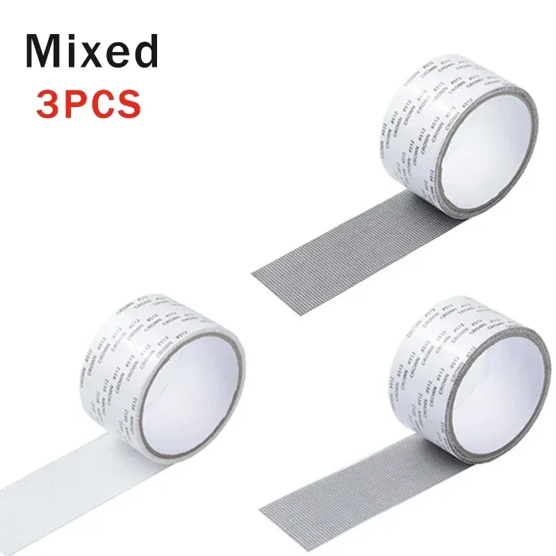 3PCS Adhesive Mosquito Net Repair Tape Adhesive Mesh Screen Tape Window Door Waterproof Mosquito Net Patch Fix Mesh Netting Broken