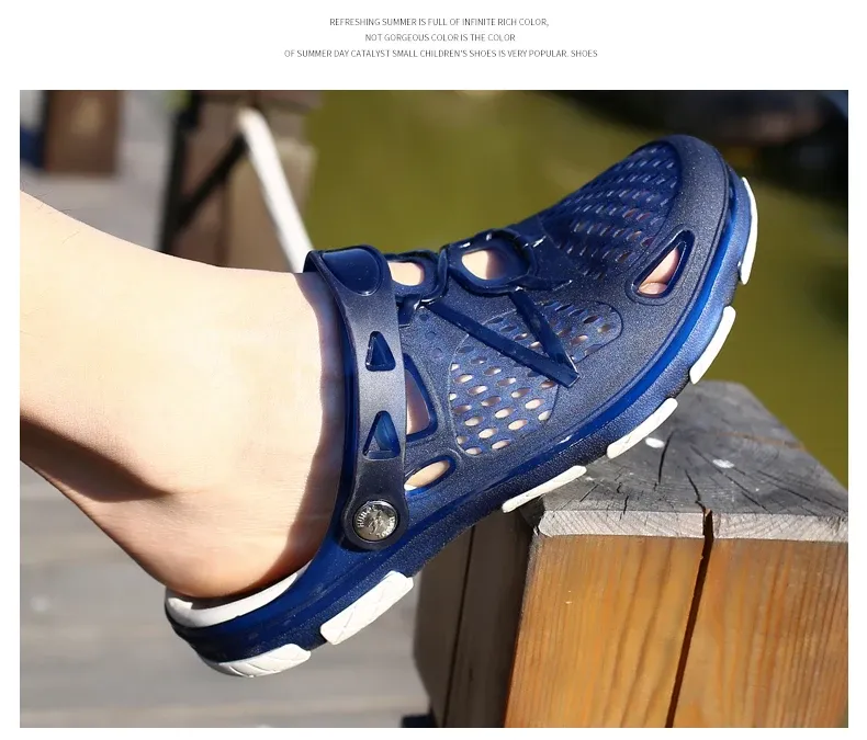 Men's lightweight slip-on sandals, indoor non-slip, outdoor beach casual, daily wear, comfortable slip-on shoes, fashionable