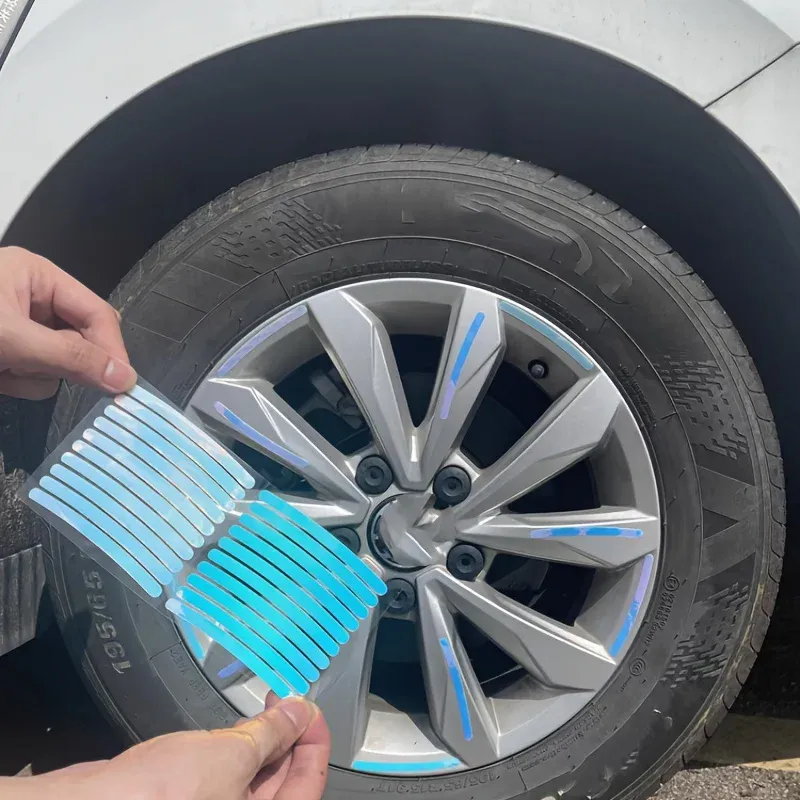 20PCS Car-Wheel Reflective-Stickers Night Fluorescent Tire Warning-Stickers Paste Creative Personality Decorative Car Stickers