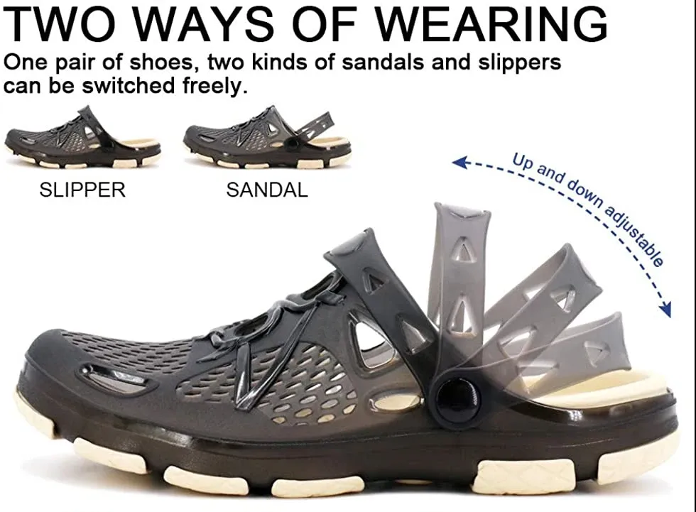 Men's lightweight slip-on sandals, indoor non-slip, outdoor beach casual, daily wear, comfortable slip-on shoes, fashionable