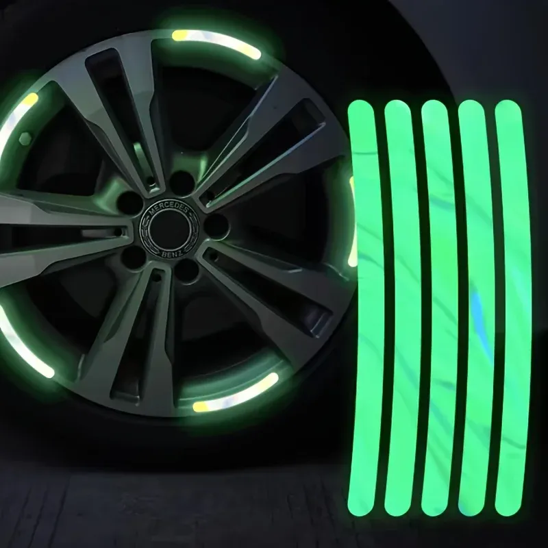 20PCS Car-Wheel Reflective-Stickers Night Fluorescent Tire Warning-Stickers Paste Creative Personality Decorative Car Stickers