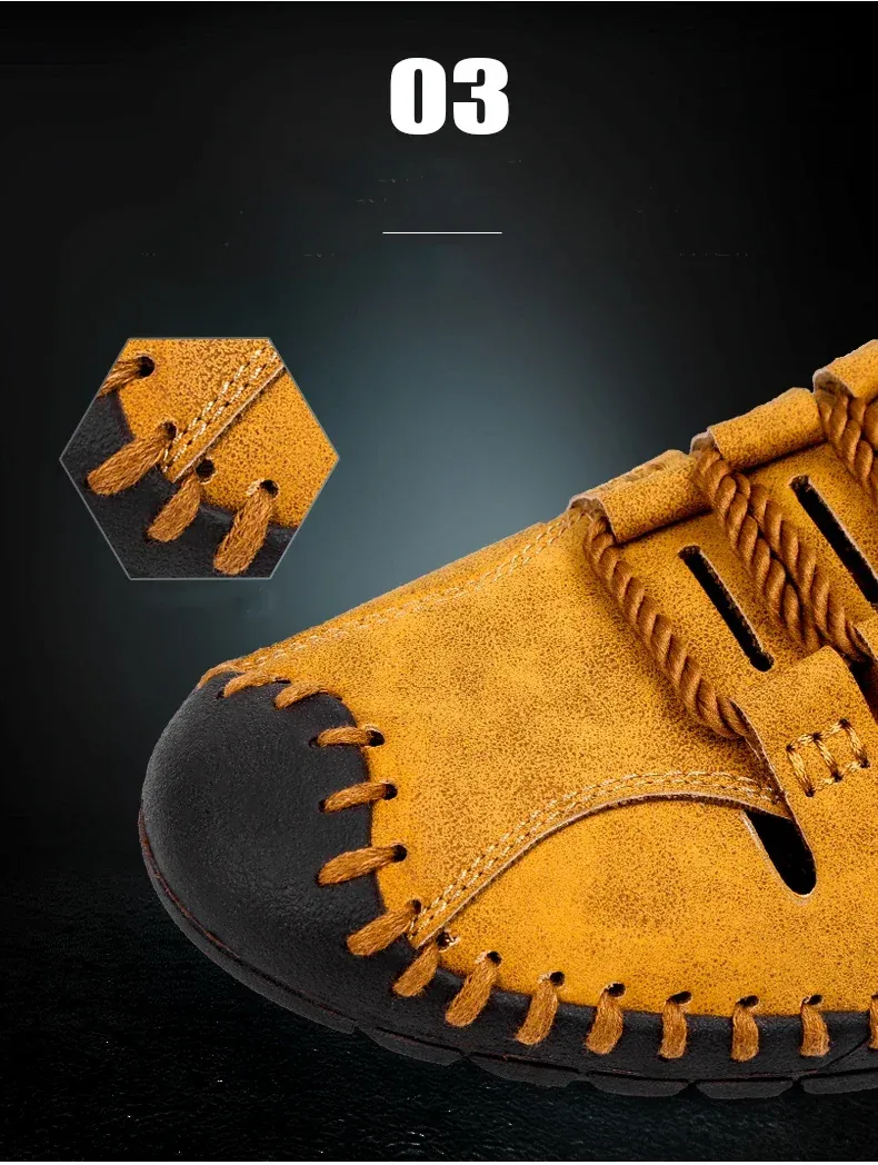 Men's Leather Sandals, Casual Comfortable Outdoor Shoes, Casual Beach Walking Shoes, Summer, 2026 Men Shoes Summer Water Shoes