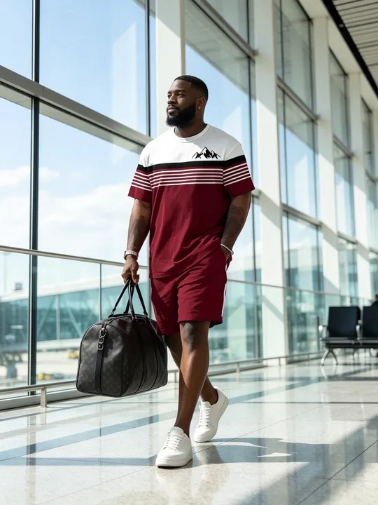 Men's Clothing Summer Large Size 3D Printed Short Sleeve Top Shorts 2-piece Set Outdoor Casual T-shirt Drawstring Shorts Sets