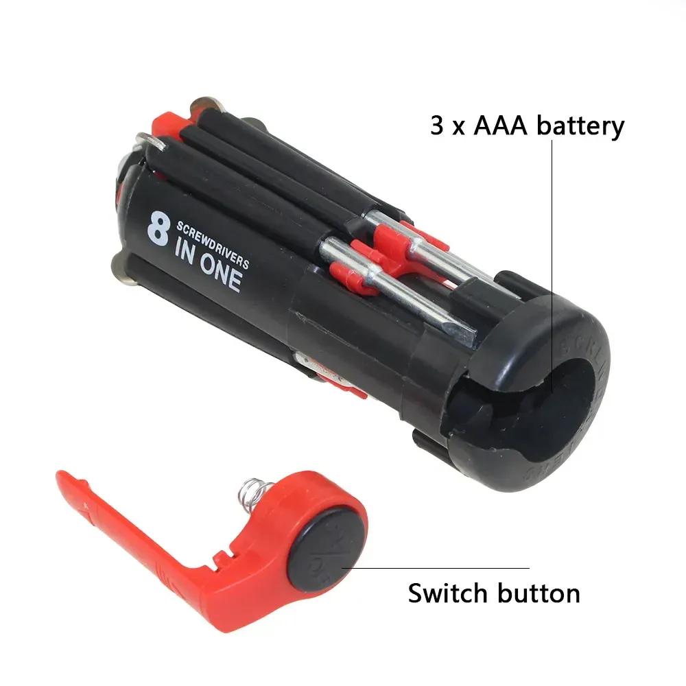 8 In 1 Slotted Phillips Screwdriver Precision With LED Light Folding Screwdriver Bits Multitool Household Repair Tool