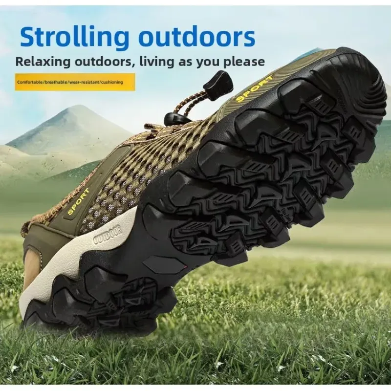 Summer River Tracing Shoes, Men's Breathable Casual Mesh Protective Shoes, Hollowed Out Mesh Outdoor Shoes, Protective Shoes