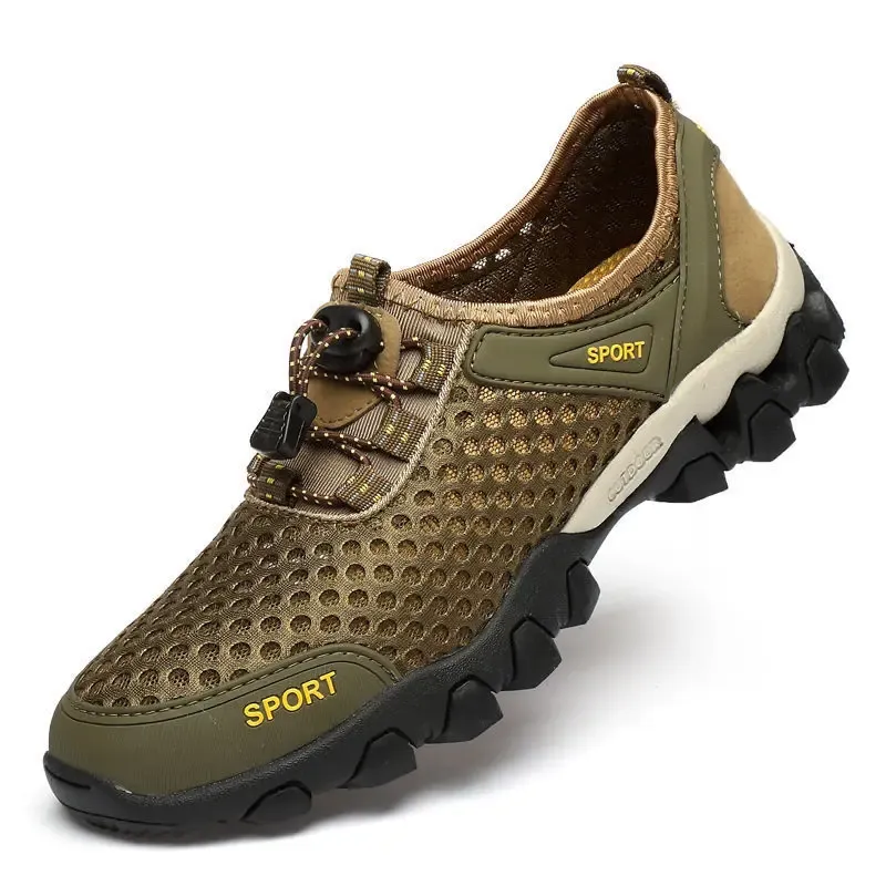 Summer River Tracing Shoes, Men's Breathable Casual Mesh Protective Shoes, Hollowed Out Mesh Outdoor Shoes, Protective Shoes
