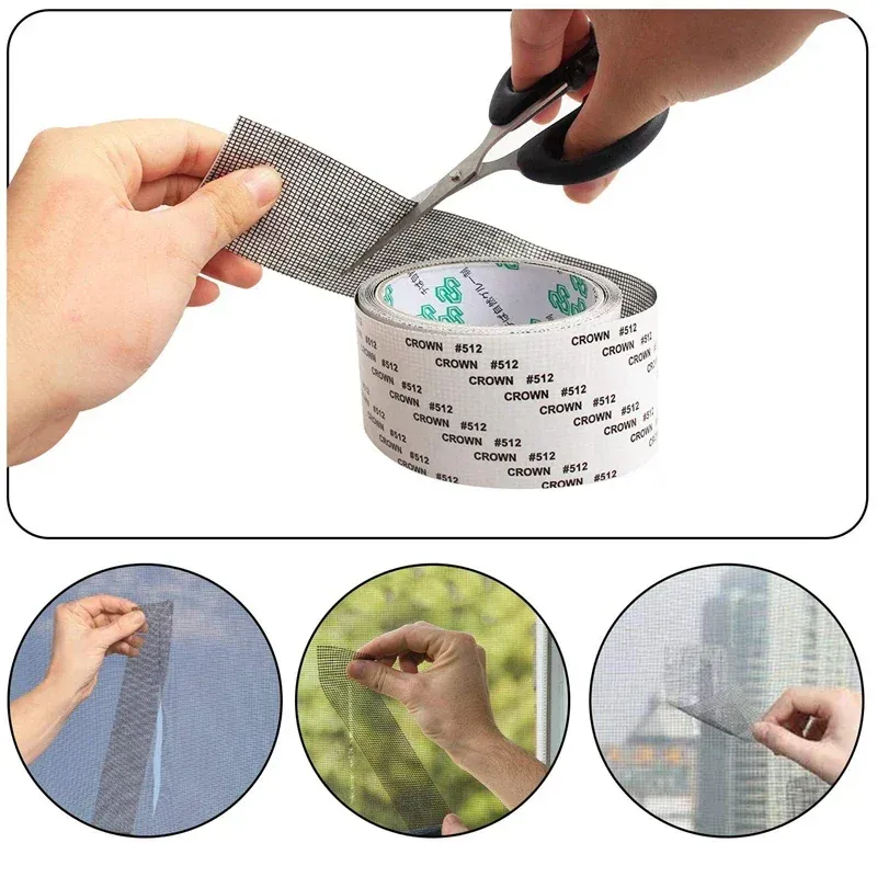 3PCS Adhesive Mosquito Net Repair Tape Adhesive Mesh Screen Tape Window Door Waterproof Mosquito Net Patch Fix Mesh Netting Broken