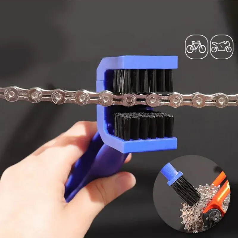 3PCS Portable Chain Cleaner Motorcycle Road Bike Chain Clean Brush Bicycle Clean Motorcycle Tools Chain Cleaner Maintenance Tool